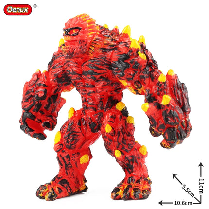 Oenux Simulation Dinosaur Dragon Turtles Fire Bull Orangutan Magma Golem Animal Model Action Figures Pvc Collection Kid Toy Gift