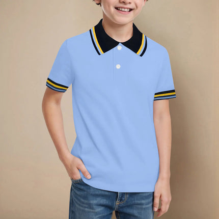 Boys Summer Polo Shirt Striped Kids Girls Polo Shirts School Uniform Tops Children Clothes Half Button Down Short Sleeve Tops