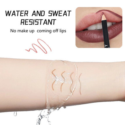 12pcs Professional Lip Liner Pens Set 12 Colors Matte Non-Stick Nude Lipstick Pencils Long-Lasting Moisturizing Lip Makeup Kit