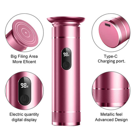 Aluminum Alloy Electric Foot Grinder For Feet - Dual Power Type-C/Battery, Callus & Dead Skin Remover Pedicure Tool
