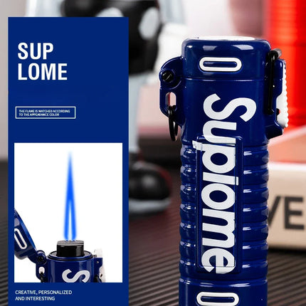 New Outdoor Windproof Pendant Inflatable Lighter Fashion Letter Jet Flame Strong Firepower Portable Lighter Men's Gift