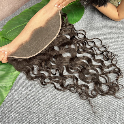 Natural Wave 13x4 HD Lace Frontal Invisible HD Lace Melt Skin PrePlucked Bleached Knots 100% Raw Virgin Human Hair Natural Color