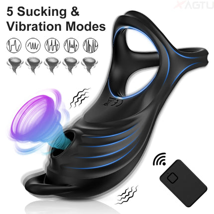 Cock Ring for Men Adult Sucking Clitoral Vibrator Delay Ejaculation Sex Toys for Couples Clitoral stimulator Penis Ring Cockring