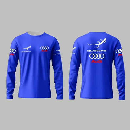 2025 Spring and Autumn Fashion Audi Racing Competition Printed Men's Adult Long Sleeve Daily Leisure Sports Fitness Teen T-Shirt