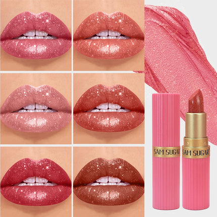 SAM SUGAR 6 colors chocolate bar lipstick makeup pearl matte matte not easy to fall out matte waterproof lipstick