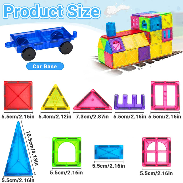 40/64/100PCS Magnetic Building Blocks Montessori  Educational Constructor Toys Set For Kids Game For Boys Girl Gifts