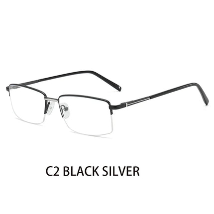 JMISUS 2025 New Arrivals Haft-rimless Prescription Glass Men Custom Rectangle Progressive Eyewear Fashion Optical Eyeglasses