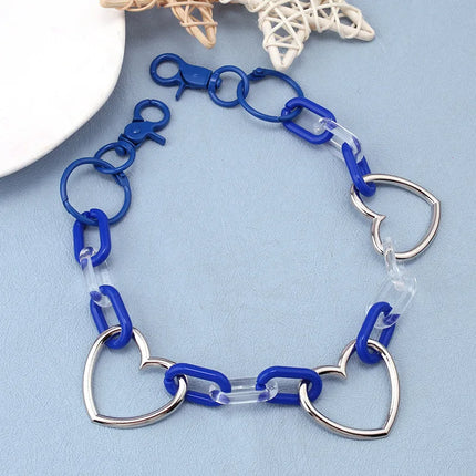 Punk Hiphop Long Resin Pentagram Heart Rock Trousers Hipster Pant Jean Keychain Ring Clip Acrylic Key Chains Women Accessories