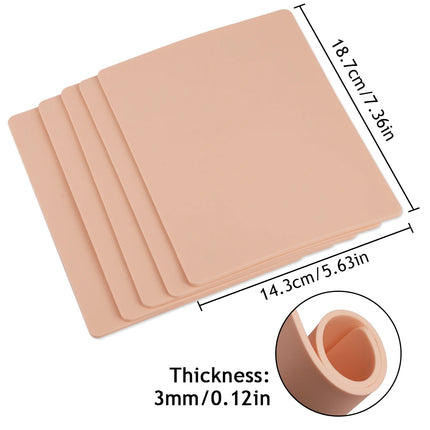 3MM Thick Tattoo Practice Skin Blank Double Sides Silicone Fake Skin for Permanent Makeup Training Tattoo Skin Accessories