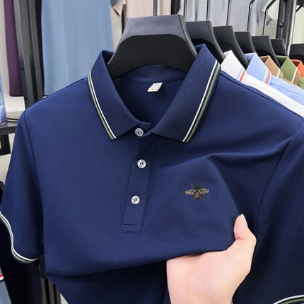 Designer Brand Men's Polo Shirt Lapel Short Sleeve Summer New Bee Embroidery T-Shirt Fashion Leisure Business Menswear Clothing