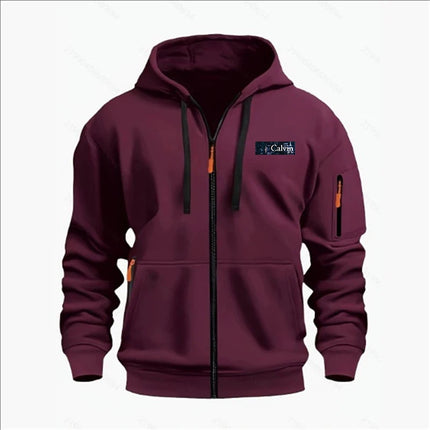 Men's Sweatshirts with Zipper Pockets Thin Solid Color Half Tracksuit Casual Outdoor Hooded Tracksuit Long Sleeves Jacket Coats