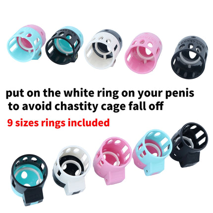 FRRK Male Chastity Cage No Base Ring Bullet Penis Design Lock Elastic Strap Belt Harness 9 Sizes Cock Ring Bondage Adult Sex Toy