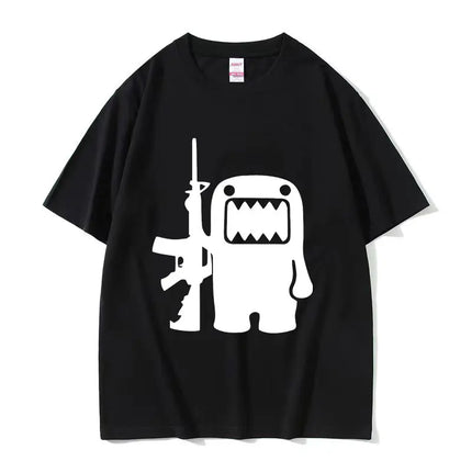 O-Neck Fashion Quality T-Shirt Casual Face Domo Kun Funny Meme Women Summer Short Sleeved Harajuku Streetwear Tops Tees