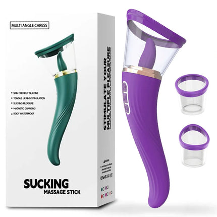 Tongue Licking with Sucking G Spot Vibrator 3 in 1 Sex Toys for Women Powerful Clitoral Nipple Oral Sucker Stimulation Massager