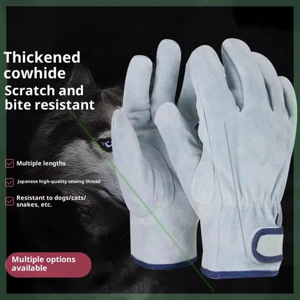 Pet Viper Anti-Bite Gloves Dog Training Anti-cat and Dog Scratch Gloves Anti-scratch Scratch Injury Thickened Extended Cowhide