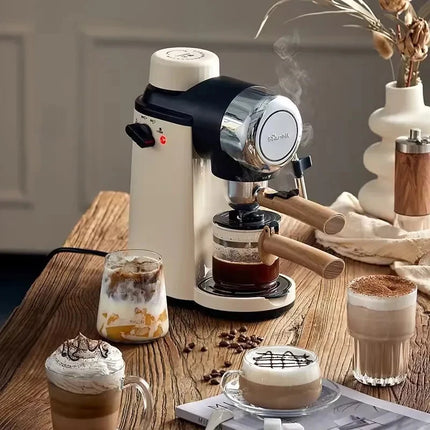 New 2026 Italian coffee maker household small semi-automatic office extraction and foam integrated machine brewing coffee pot