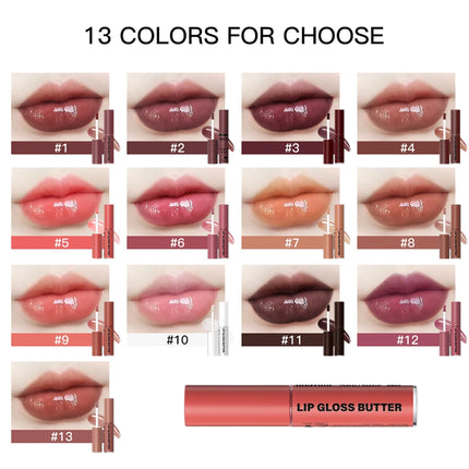 8ml Butter Non-stick Cup Gloss Lip Gloss Moisturizing Mirror Lip Gloss Lasting Color Lip glaze Dye Lip Liquid Makeup For Women