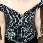 black plaid / S