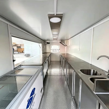 Customizable Food Truck Trailer With Full Kitchen, Portable Roasted Chicken Luxury Mobile Food Trailer With Deep Fryer