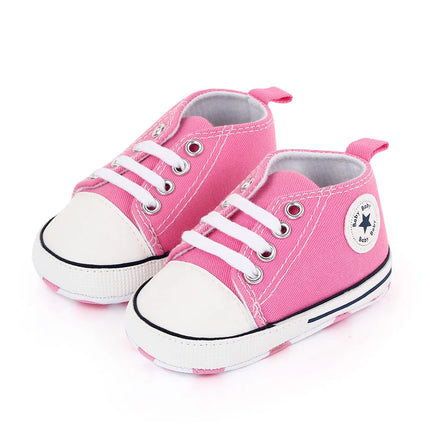 New Baby Shoes Boys Girls Classic Canvas Casual Sneakers Newborn First Walker Toddler Soft Sole Non-Slip Walking Shoes D2486