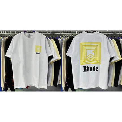26SS New American Style Rhude T-Shirt High Street Hip Hop Fashion Men's Women's Trendy Short Sleeve Stock