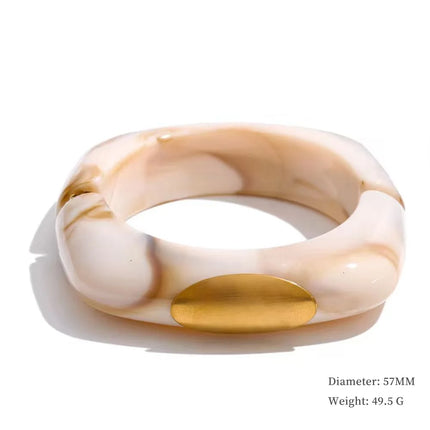 Yhpup 57/61/62mm Acrylic Resin Thick Bracelet Bangle Waterproof Statement Fashion Summer 2026 Wrist Jewelry