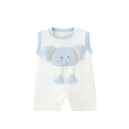 summer baby romper boy girl sleeveless cartoon pattern bodysuit for 6-18 Months