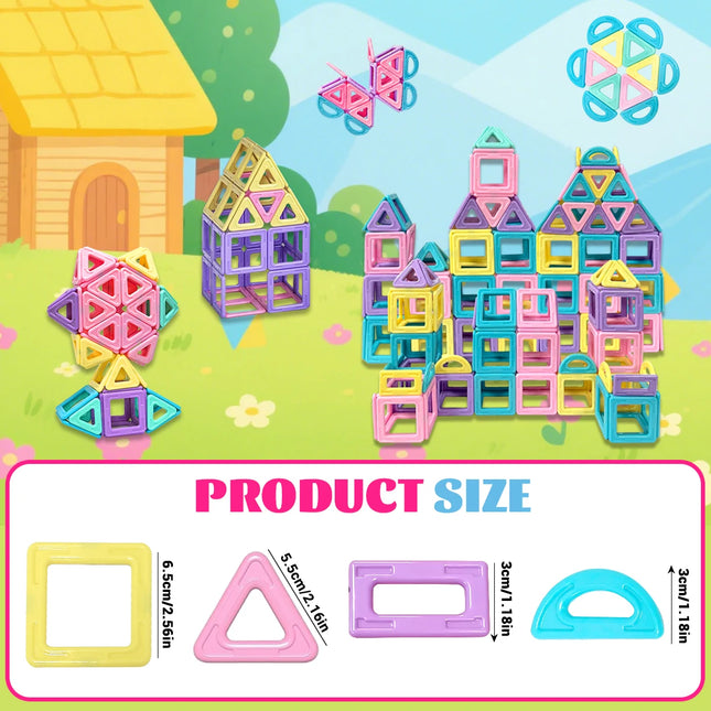 Big Size Macaron Designer Construction Set Model &Magnetic Building Blocks Educational Toys for Kids Birthday Gifts Random Color