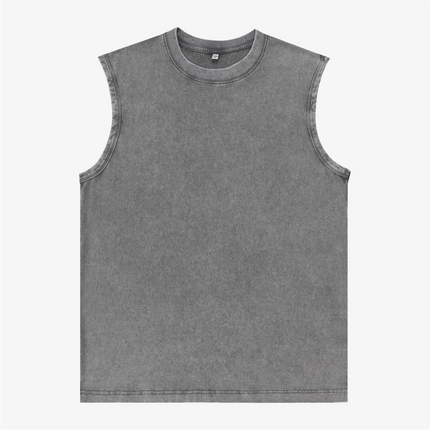 Customized Vest Free Printing Logo Images Vintage Washed T-shirts Waistcoat Clothes 100% Cotton Cultural Shirts Singlet Tank Top