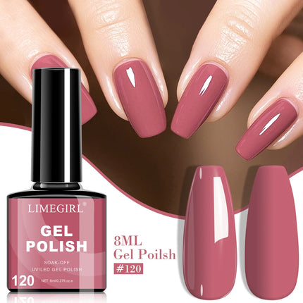 LIMEGIRL 8ML Nail Gel Polish Nail Supplies Vernis Semi Permanent Nail Art Manicure Soak Off LED UV Gel Nail Varnishes