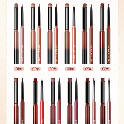 QIBEST 12 Colors Lip Makeup Nude Lipstick Pencil Waterproof Long Lasting Sexy Red Lip Stick Matte Lip Liner Pen Lipstick