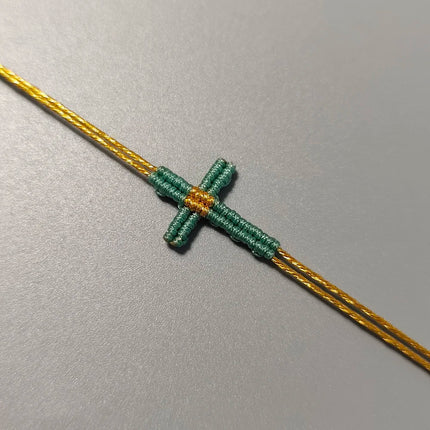 Hand-Woven Macrame Cross Bracelet Adjustable Bohemian Style Jewelry for Women Girls