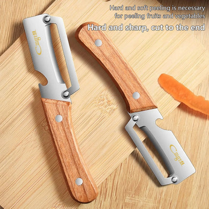 Stainless Steel Vegetable Peeler with Ergonomic Handle and Bottle Opener Multi Function Fruit Peelers Potato Home Kitchen Tools