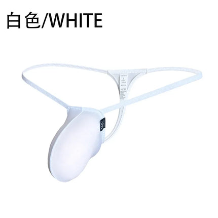 Low Rise Mini G-string Men Sexy Underwear Ice Silk Micro Bikini Trunks Bulge Pouch T-back Thongs Erotic Panties Soft Underpant
