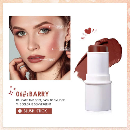 QIBEST Multi-functional Makeup Balm Pearlescent Highlights Stick Cheek Blush Brighten Highlight Stick Lip Balm Contour Pen