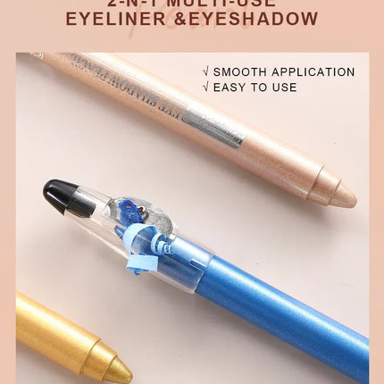 12Colors Glitter Eyeshadow Pen Long Lasting Matte Eye Shadow Palette Shiny Highlighter Silver Purple Eyeliner Pencil Cosmetics