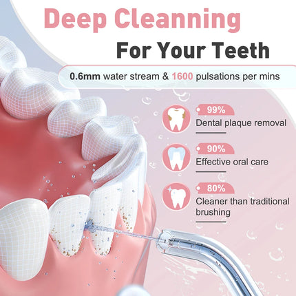 Water Flosser Cordless Oral Irrigator USB Rechargeable IPX6 Portable Dental Water Jet Teeth Cleaner For Home Travel Braces Care