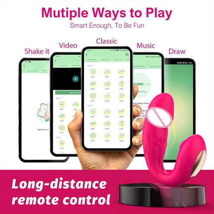 2 IN 1 Dildo Vibrator For Women Nipple Sucker Clitoris Stimulator G Spot Massage APP Control 9 Vibrating Modes Adults Sex Toys