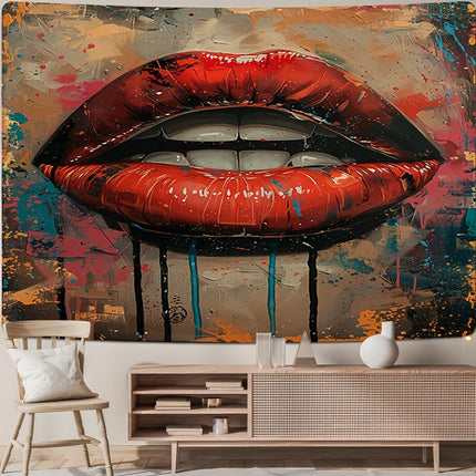 Lipstick decorating lip picture Digital printing polyester wall hanging tapestry decorative Living room bedrooms background gift