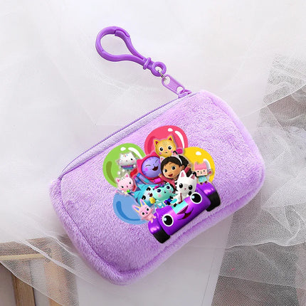 Kawaii Gabby Dollhouse Coin Purse Cute Anime Cat Headset Mini Bag Child Birthday Gifts Keychain Pendant Bags Cartoon Girl Wallet