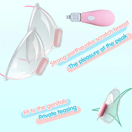 Nipple Stimulator with 2/3 Heads Optional, Suction & Vibration Breast Pump, Licking Tongue Massager for Women Adult Toy