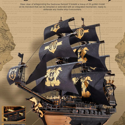 Robotime Rokr 3D Puzzle Wooden Seahouse Barque Model kits Build Home Desk Decoration Gift For Teens and Adults