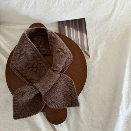 Korean Style Baby Scarf Simple Solid Color Crossover Neck Warmer Warm Soft Knit for Infant Toddler Outdoor Easy Match Outerwear