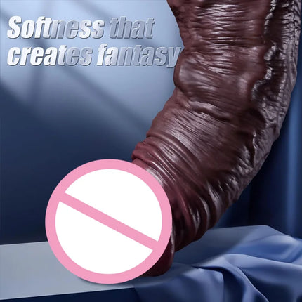 Woman Realistic Soft Double Layer Silicone Skin Sliding Foreskin Testicles Dildo Anal Massager Penis Butt Plug Adult Sex Toys18