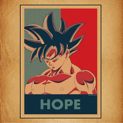 Japanese Surrounding Anime Retro Dragon Ball Poster Goku Gohan Vegeta Piccolo Friza Canvas Painting Print Wall Art Children Gift