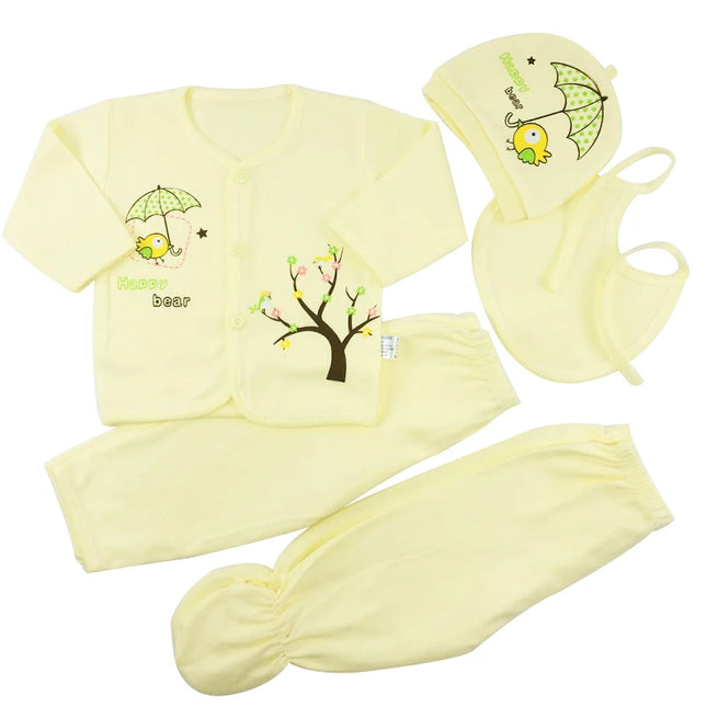 Newborn Baby Sets (5pcs/set) Soft Cotton Clothing Fashion Boys Girls Suits