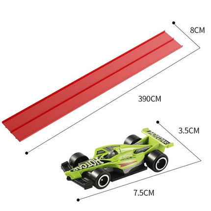 Flexible Race Track Children Toys DIY Double-track Racing Car Ramp Track Compatible 1/64th Cars Portable Rolls Up Race Tracks