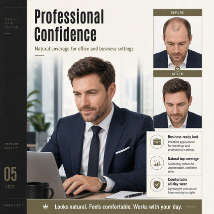 Beeos 6 inches 0.06mm Hair System Men Replacement Systems Super Thin Skin Men Toupee Protesis Capilar Hombre Pelo Humano