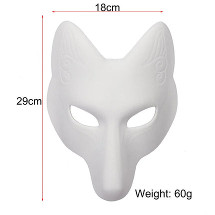 DIY Leather Fox Mask Kabuki Kitsune Masks Japanese Anime Classics For Cosplay Masquerade Parties Prop Costume Accessory