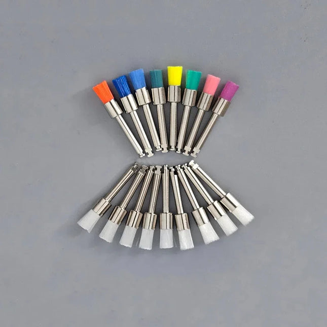 100 Pcs/box Dental Color Polishing Brush Disposable Polishing Cup Oral Cleaning Pen Flat Head Cassette Polishing Tool